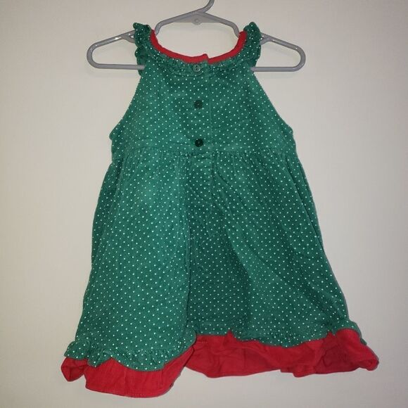 RARE EDITIONS VINTAGE CHRISTMAS CORDUROY CANDY CANE DRESS 18 MOMTHS - Picture 3 of 5